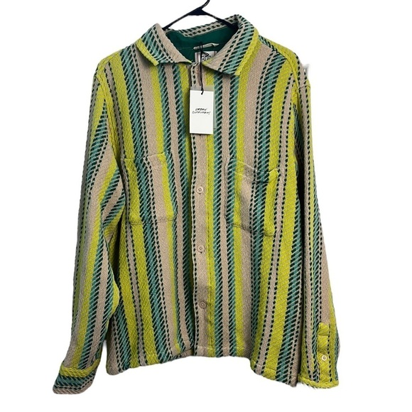 Urban Outfitters Green and Yellow Striped Jacket - Picture 1 of 9